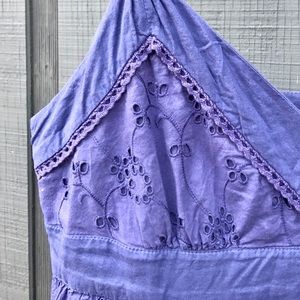 Beautiful periwinkle cotton eyelet dress, Lithe